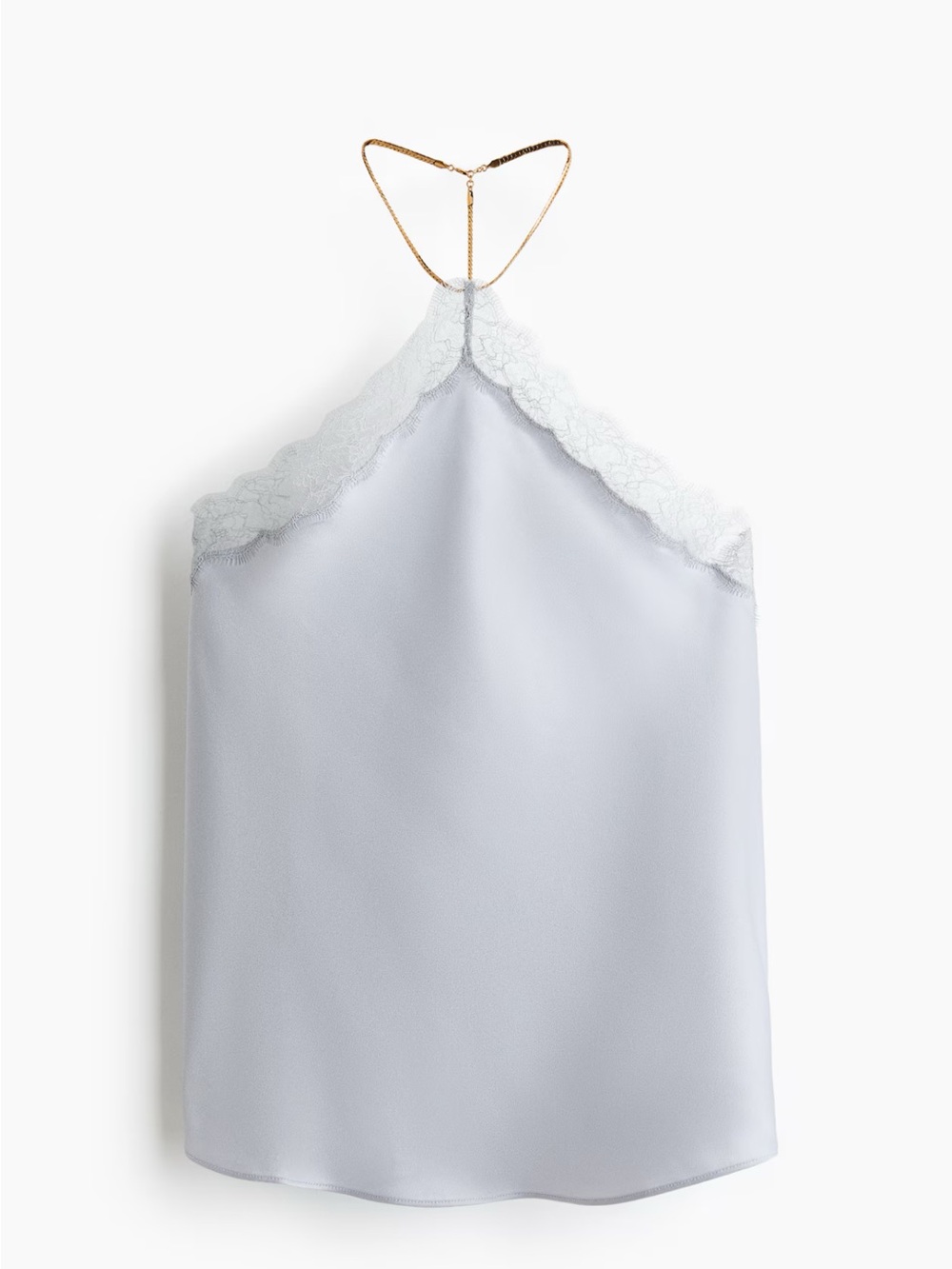 STELLA MCCARTNEY H&M
LACE-TRIMMED HALTERNECK size XS light Blue Grey